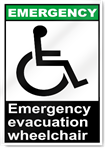 Emergency Evacuation Wheelchair Emergency Signs