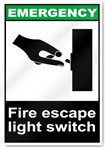 Fire Escape Light Switch Emergency Signs