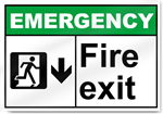 Fire Exit Down Emergency Signs