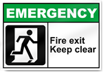 Fire Exit Keep Clear Emergency Sign