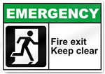 Fire Exit Keep Clear Emergency Signs