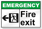Fire Exit Left Emergency Sign