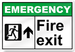 Fire Exit Up Emergency Sign