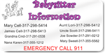 Babysitter Information Magnet