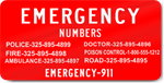 Emergency Number Magnet
