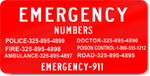 Emergency Numbers Magnet