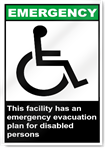 This Facility Has An Emergency Evacuation Plan Emergency Signs