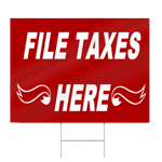 File Taxes Here Sign