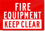 Fire Equipment Keep Clear Sign 