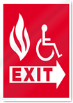 Exit Disabled Fire Sign