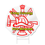 Fire Fighter Badge Shaped Magent