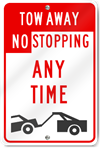 Tow Away No Stopping (Graphic) Metal Sign