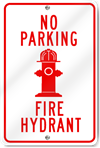 No Parking Fire Hydrant Metal Sign