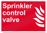 Sprinkler Control Valve Fire Signs