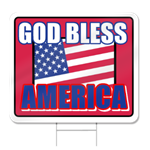 God Bless America Shaped Sign