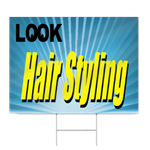 Hair Styling Sign in Blue