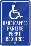 Handicapped Parking Permit Required Sign