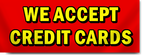 We Accept Credit Cards Lettering Banner