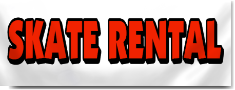 Skate Rental Block Lettering Banner