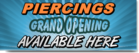 Piercings Grand Opening Available Here Banner