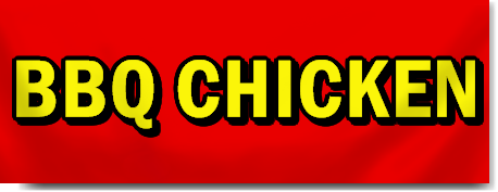 BBQ Chicken Block Lettering Banner