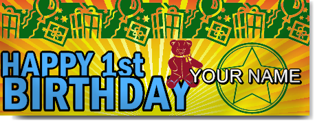 Happy First Birthday Banner