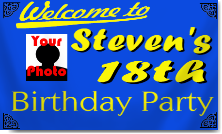 18th Birthday Party Banners w/ Photograph
