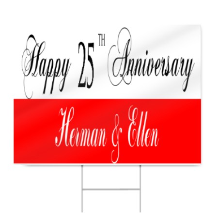 25th Anniversary Sign