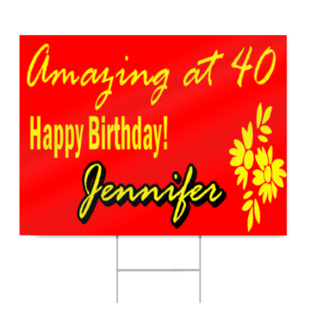 40th Happy Birthday Sign