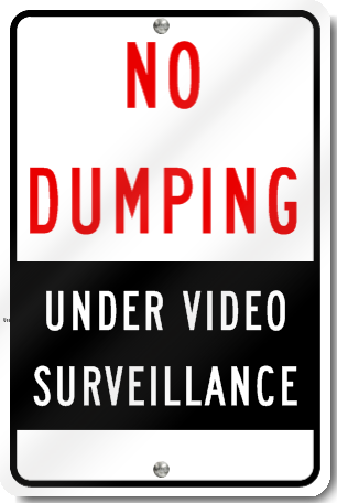 No Dumping Under Surveillance Sign