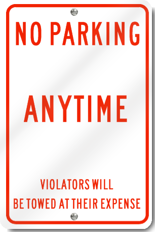 No Parking Anytime Sign