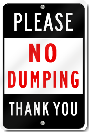 Please No Dumping Sign