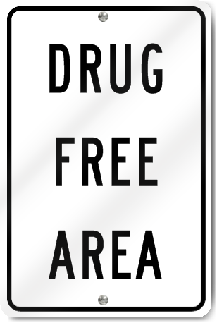 Drug Free Area Sign