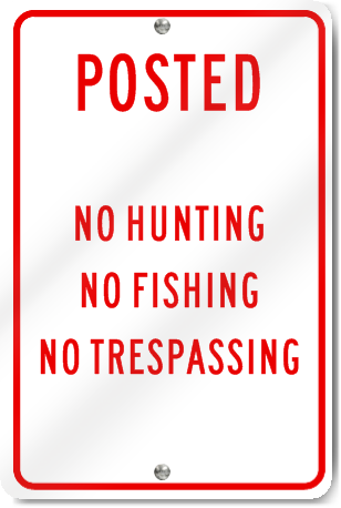 Posted No Hunting Sign