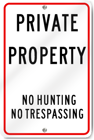 Private Property No Hunting Sign