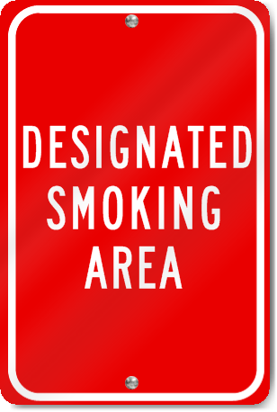 Designated Smoking Area Sign