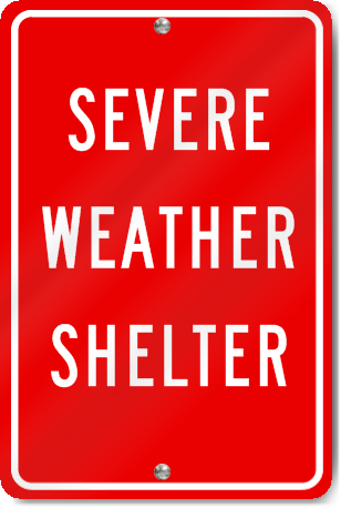 Severe Weather Shelter Sign