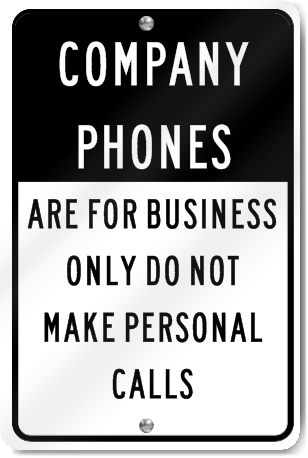 Company Phones Sign