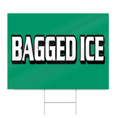 Bagged Ice Block Lettering Sign