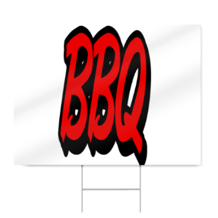 BBQ Block Lettering Sign