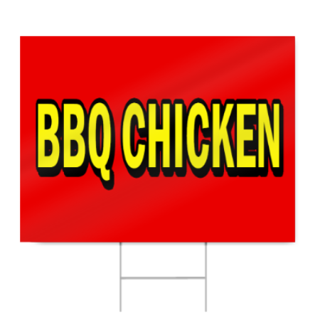 BBQ Chicken Block Lettering Sign