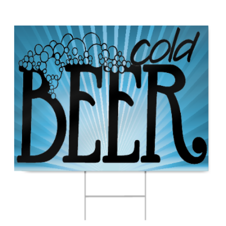 Beer Sign in Blue