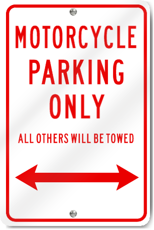 Motorcycle Parking Only (With Arrow)