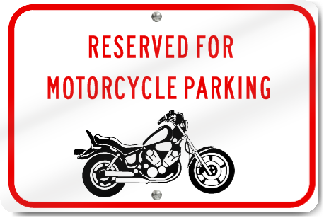 Horizontal Reserved Motorcycle Parking (Graphic) Sign