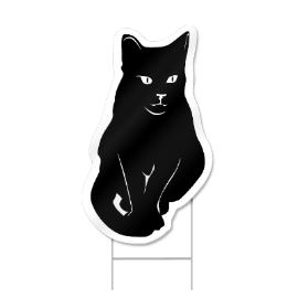 Black Cat Shaped Sign
