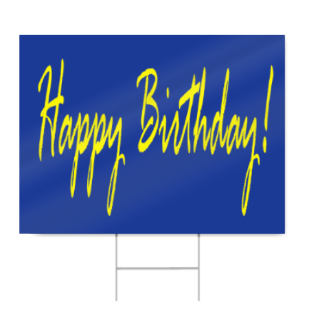 Blue Happy Birthday Sign