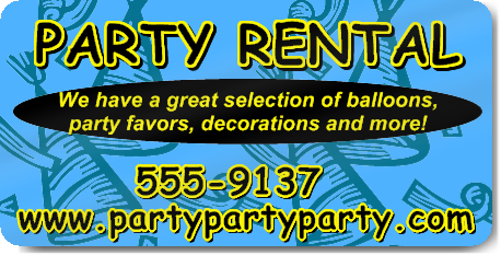 Blue Party Rental Magnet