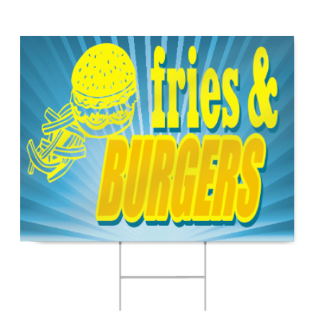 Burger and Fries Sign