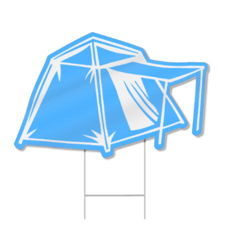 Camping Tent Shaped Sign