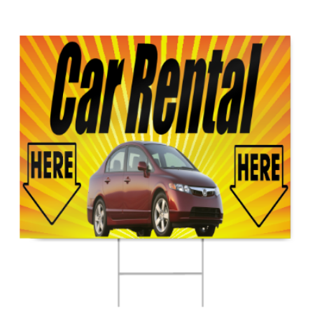 Car Rental Sign